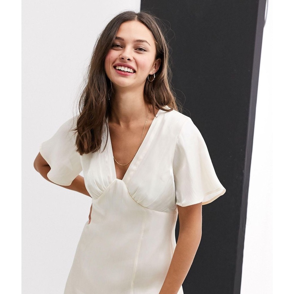 Moon River Bustier Satin midi dress